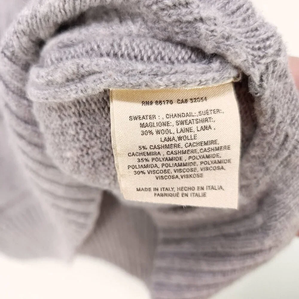 Moth Anthropologie Wool Cashmere Sweater Top Size XXS Oversized Gray Pockets - Picture 11 of 12
